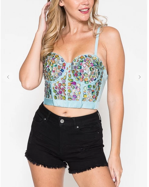 LYDIA Rhinestone Forever Jeweled Crop Corset Corsets 9 LYDIA Rhinestone Forever Jeweled Crop Corset Corsets