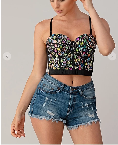 LYDIA Rhinestone Forever Jeweled Crop Corset Corsets 12 LYDIA Rhinestone Forever Jeweled Crop Corset Corsets