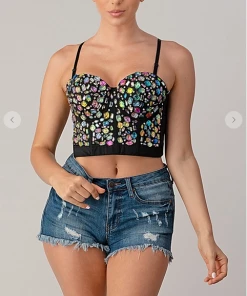LYDIA Rhinestone Forever Jeweled Crop Corset Corsets 31 LYDIA Rhinestone Forever Jeweled Crop Corset Corsets