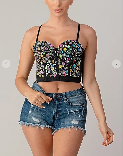 LYDIA Rhinestone Forever Jeweled Crop Corset Corsets 13 LYDIA Rhinestone Forever Jeweled Crop Corset Corsets