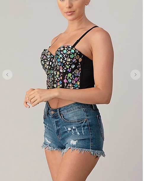LYDIA Rhinestone Forever Jeweled Crop Corset Corsets 14 LYDIA Rhinestone Forever Jeweled Crop Corset Corsets