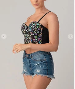 LYDIA Rhinestone Forever Jeweled Crop Corset
