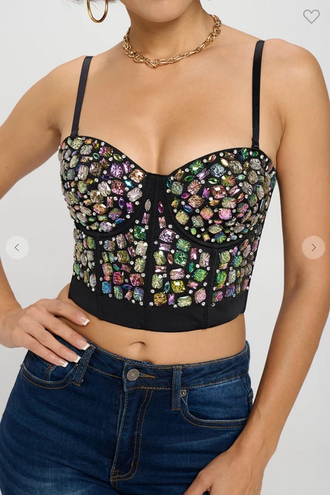 LYDIA Rhinestone Forever Jeweled Crop Corset Corsets 11 LYDIA Rhinestone Forever Jeweled Crop Corset Corsets