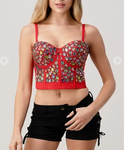 LYDIA Rhinestone Forever Jeweled Crop Corset Corsets 35 LYDIA Rhinestone Forever Jeweled Crop Corset Corsets