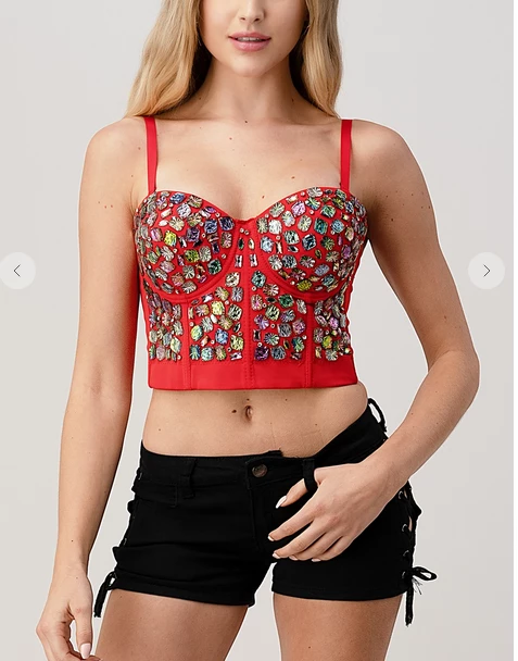 LYDIA Rhinestone Forever Jeweled Crop Corset Corsets 17 LYDIA Rhinestone Forever Jeweled Crop Corset Corsets