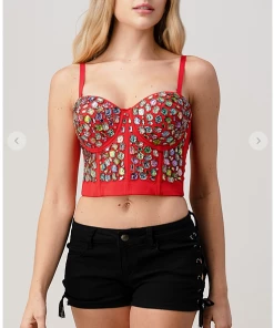LYDIA Rhinestone Forever Jeweled Crop Corset Corsets 36 LYDIA Rhinestone Forever Jeweled Crop Corset Corsets