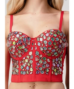 LYDIA Rhinestone Forever Jeweled Crop Corset
