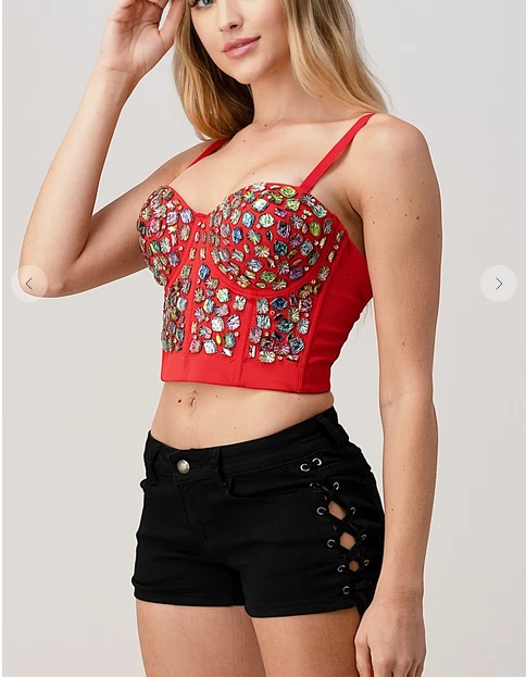 LYDIA Rhinestone Forever Jeweled Crop Corset Corsets 19 LYDIA Rhinestone Forever Jeweled Crop Corset Corsets