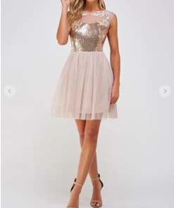 Maniju Party & Cocktail Dresses Mona Sequin Top Tulle Skirt Ivory