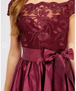 Maniju Sonya Mini Off The Shoulder Dress Thistle