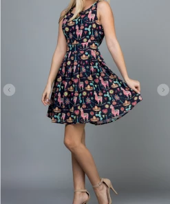 LA SOUL Printed Dresses Fiesta Llama