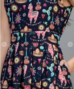 LA SOUL Printed Dresses Fiesta Llama