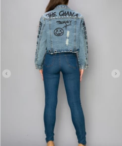 MACHERI Jackets Stud & Rivets Denim Jacket