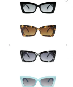 SHARK EYES Square Retro Cat Eye Sunglasses