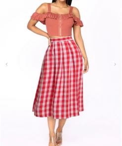 5 BESTIES Mini Skirts & Mid Length Skirt Check Me Out Midi Skirt