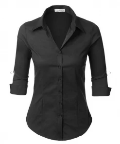2Sable Long Sleeve Top I'm The Boss Button Down Shirt