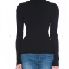 2Sable Draped Shoulder Turtle Neck Top