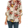 Magazine Love Floral Ivory Button Down Top