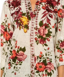 Magazine Love Floral Ivory Button Down Top