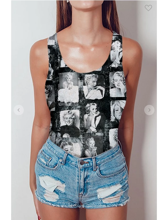 XYNC Marilyn Face Tank Black Top Graphic Tank & Tee Shirts 3 XYNC Marilyn Face Tank Black Top Graphic Tank & Tee Shirts