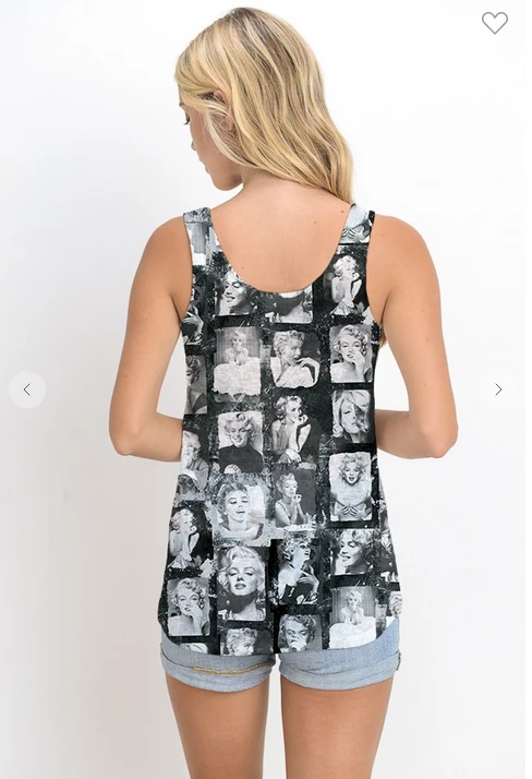 XYNC Marilyn Face Tank Black Top Graphic Tank & Tee Shirts 4 XYNC Marilyn Face Tank Black Top Graphic Tank & Tee Shirts