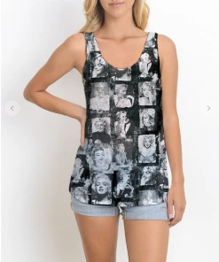 XYNC Marilyn Face Tank Black Top Graphic Tank & Tee Shirts 8 XYNC Marilyn Face Tank Black Top Graphic Tank & Tee Shirts