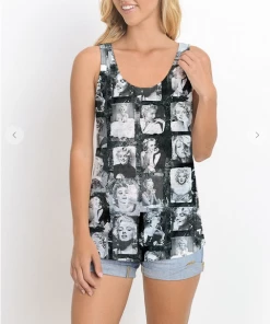 XYNC Marilyn Face Tank Black Top Graphic Tank & Tee Shirts 9 XYNC Marilyn Face Tank Black Top Graphic Tank & Tee Shirts