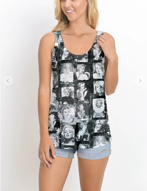 XYNC Marilyn Face Tank Black Top Graphic Tank & Tee Shirts 6 XYNC Marilyn Face Tank Black Top Graphic Tank & Tee Shirts