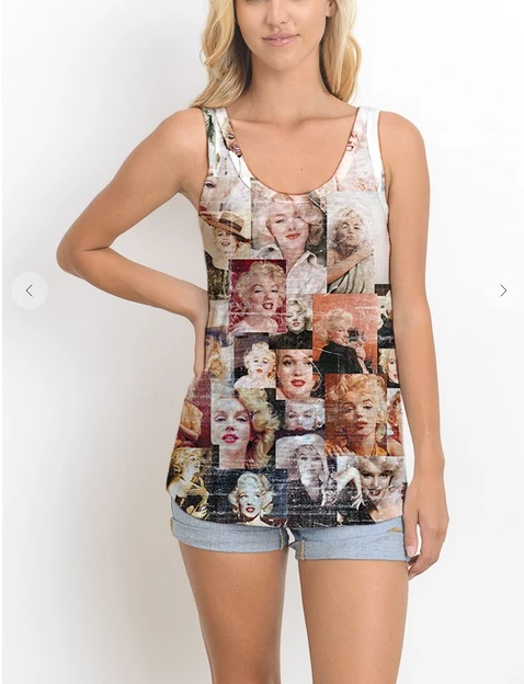 XYNC Graphic Tank & Tee Shirts Marilyn Face Tank Tan Top 4 XYNC Graphic Tank & Tee Shirts Marilyn Face Tank Tan Top