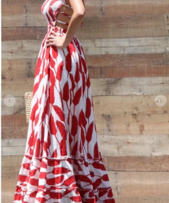 Dress Day Crazy For You Smocked Maxi Leaf Maxi Dresses & Jumpsuits