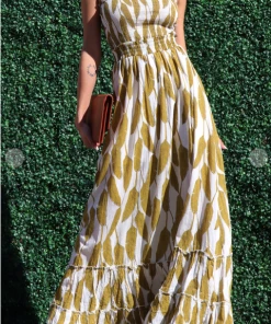 Dress Day Crazy For You Smocked Maxi Leaf