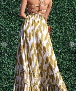 Dress Day Crazy For You Smocked Maxi Leaf Maxi Dresses & Jumpsuits
