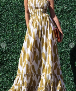 Dress Day Crazy For You Smocked Maxi Leaf