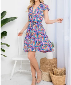 LA SOUL Fresh Floral Dress Printed Dresses