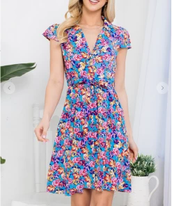 LA SOUL Fresh Floral Dress Printed Dresses