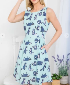 LA SOUL Racoon Party Dress Printed Dresses