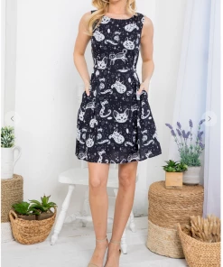 LA SOUL Printed Dresses Crystal Kitten Dress