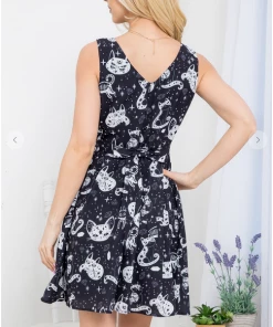 LA SOUL Printed Dresses Crystal Kitten Dress