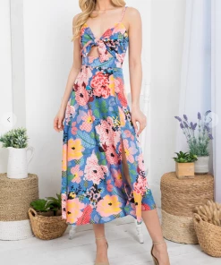 LA SOUL Printed Dresses Sabrina Floral Cut Out Dress