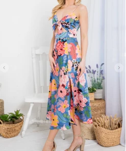 LA SOUL Printed Dresses Sabrina Floral Cut Out Dress