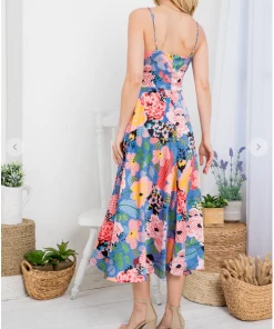 LA SOUL Printed Dresses Sabrina Floral Cut Out Dress