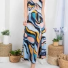 LA SOUL Printed Dresses Sabrina Water Wave Cut Out Dress