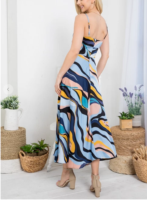 LA SOUL Printed Dresses Sabrina Water Wave Cut Out Dress 6 LA SOUL Printed Dresses Sabrina Water Wave Cut Out Dress