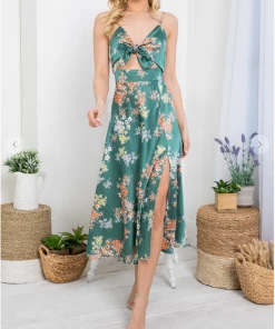 LA SOUL Sabrina Sea Green Cut Out Dress