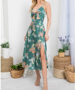 LA SOUL Sabrina Sea Green Cut Out Dress