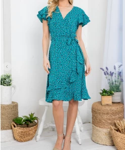 LA SOUL Printed Dresses Someone To Love Light Sea Green Floral Dress