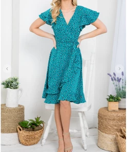 LA SOUL Printed Dresses Someone To Love Light Sea Green Floral Dress