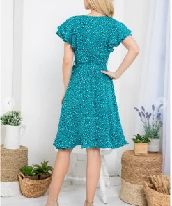 LA SOUL Printed Dresses Someone To Love Light Sea Green Floral Dress