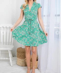 LA SOUL Printed Dresses Love At First Sight Medium Sea Green Floral Dress