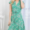 LA SOUL Printed Dresses Love At First Sight Medium Sea Green Floral Dress